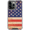 Distressed American Flag iPhone 14 Pro Clear Case
