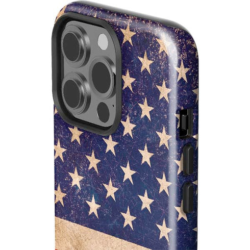 Distressed American Flag iPhone 15 Pro Impact Case
