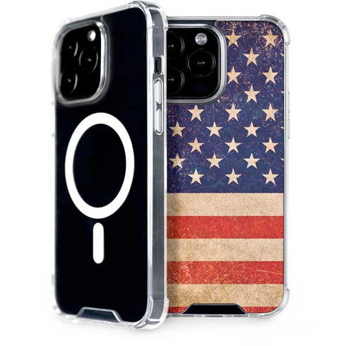 Distressed American Flag iPhone 15 Pro Max MagSafe Case