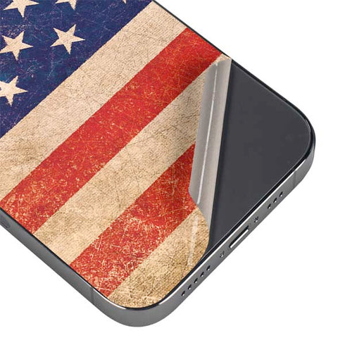 Distressed American Flag iPhone 14 Pro Max Skin
