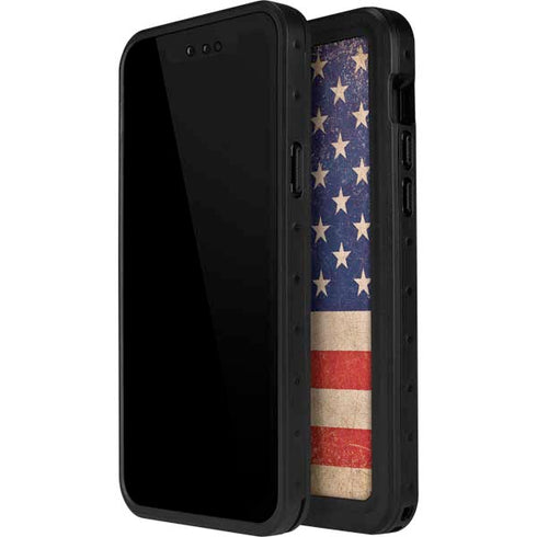 Distressed American Flag iPhone 14 Pro Max Waterproof Case