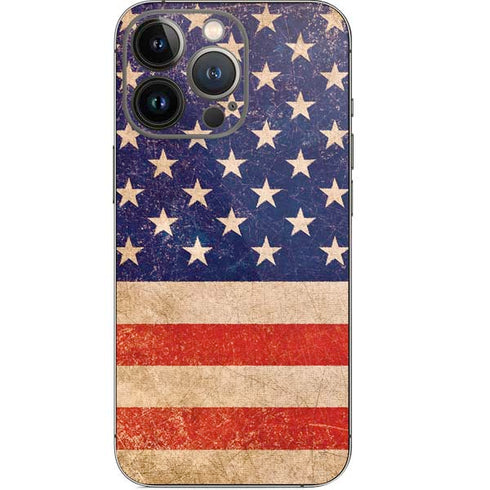 Distressed American Flag iPhone 14 Pro Skin