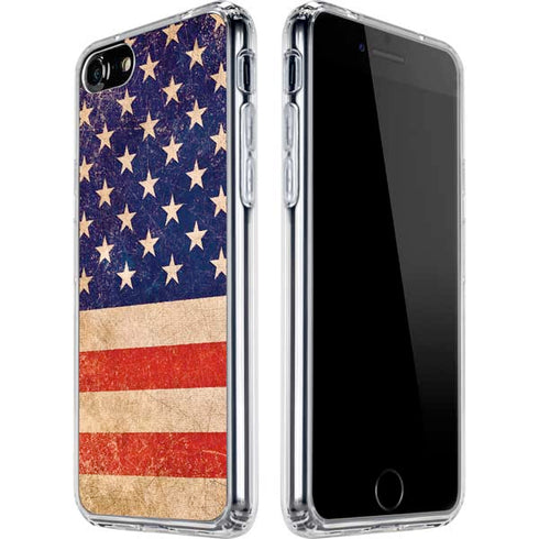 Distressed American Flag iPhone SE (2nd & 3rd Gen) Clear Case