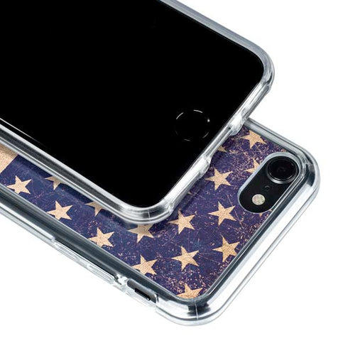Distressed American Flag iPhone SE (2nd & 3rd Gen) Clear Case