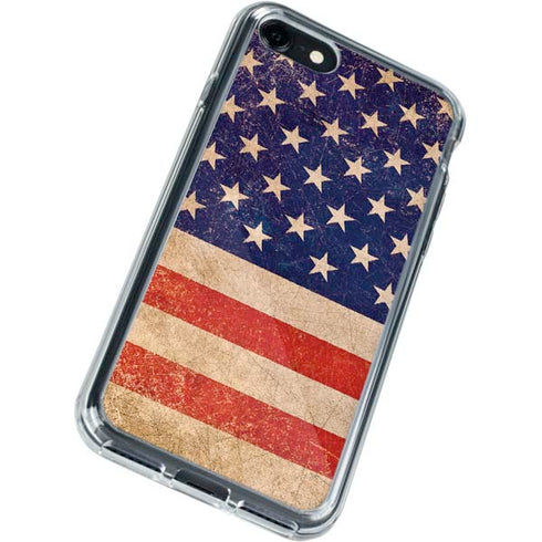 Distressed American Flag iPhone SE (2nd & 3rd Gen) Clear Case