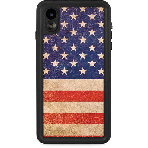 Distressed American Flag iPhone XR Waterproof Case