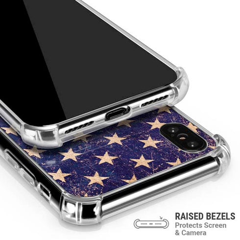 Distressed American Flag iPhone XS Max Clear Case