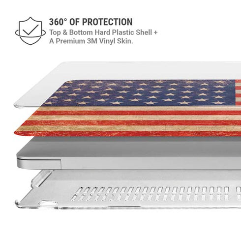 Distressed American Flag MacBook Air 13in M1 (2021) Case plus Skin