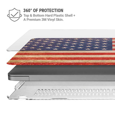 Distressed American Flag MacBook Pro 16in (2021-25) Case plus Skin