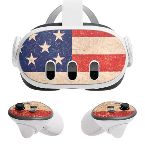 Distressed American Flag Meta Quest 3 Skin