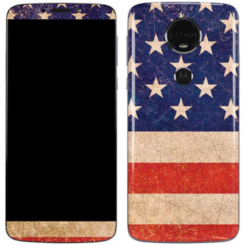 Distressed American Flag Moto E5 Plus Skin