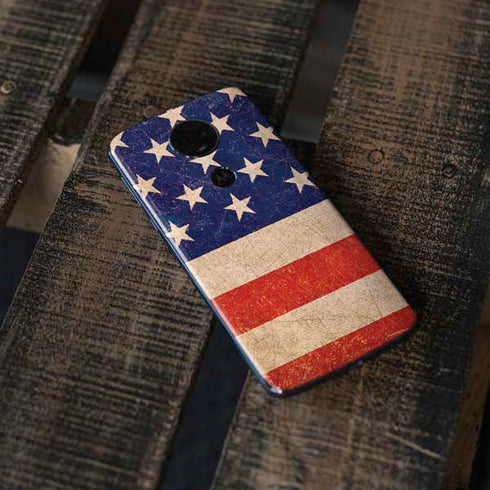 Distressed American Flag Moto E5 Plus Skin