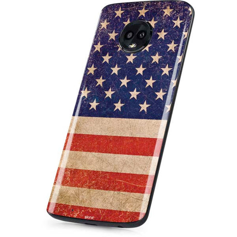 Distressed American Flag Moto G6 Skin