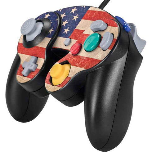 Distressed American Flag Nintendo GameCube Controller Skin