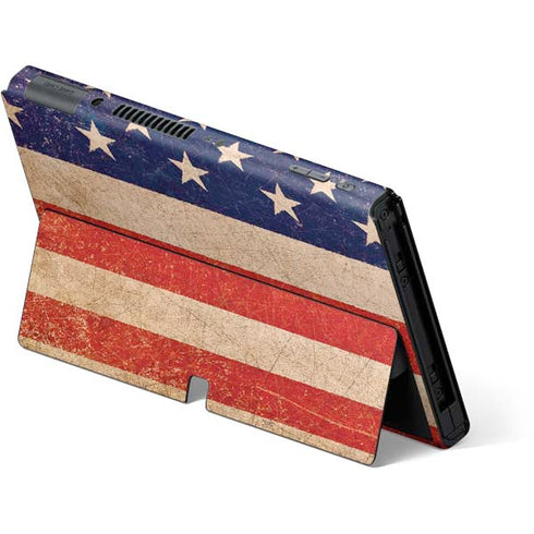 Distressed American Flag Nintendo Switch OLED (2021) Skin