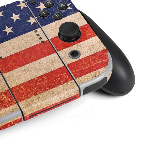 Distressed American Flag Nintendo Switch OLED (2021) Skin