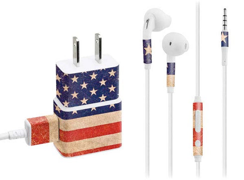 Distressed American Flag Phone Charger Skin