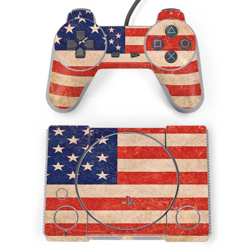 Distressed American Flag PlayStation Classic Bundle Skin