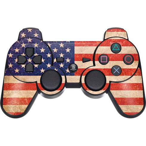 Distressed American Flag PS3 Dual Shock wireless controller Skin