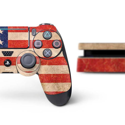 Distressed American Flag PS4 Slim Bundle Skin