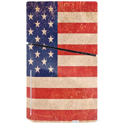 Distressed American Flag PS5 Slim Disk Console Skin