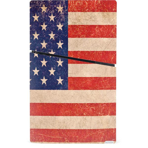 Distressed American Flag PS5 Slim Digital Edition Console Skin