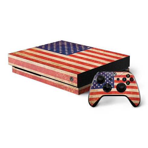 Distressed American Flag Xbox One X Bundle Skin