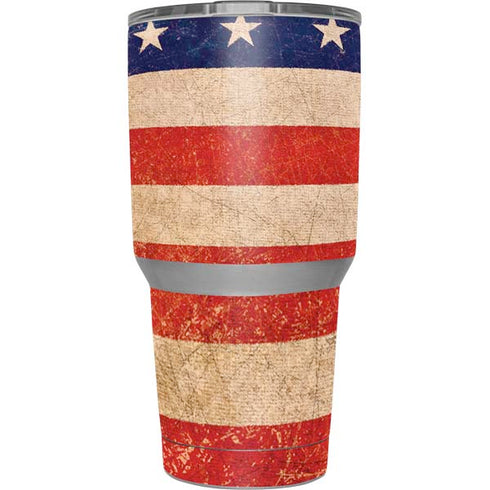 Distressed American Flag Yeti 30oz Rambler Tumbler Skin
