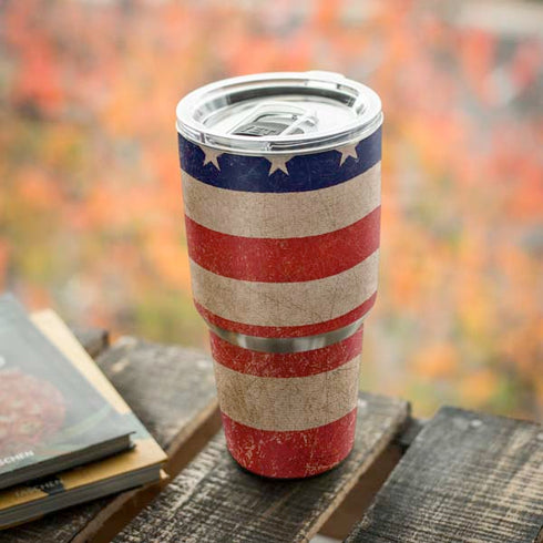 Distressed American Flag Yeti 30oz Rambler Tumbler Skin