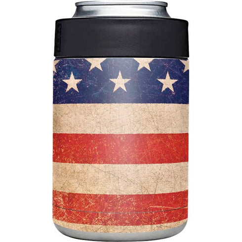 Distressed American Flag Yeti Colster Can Insulator Skin