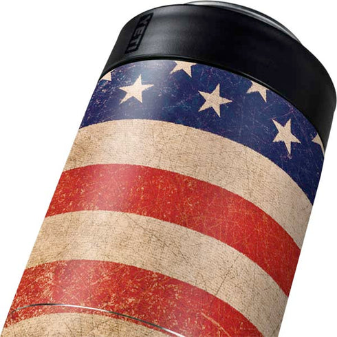 Distressed American Flag Yeti Colster Can Insulator Skin