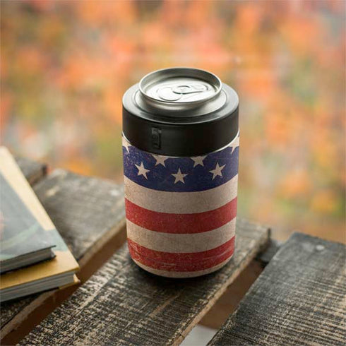 Distressed American Flag Yeti Colster Can Insulator Skin