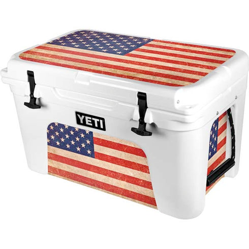 Distressed American Flag YETI Tundra 45 Hard Cooler Skin