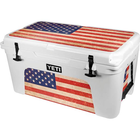 Distressed American Flag YETI Tundra 65 Hard Cooler Skin