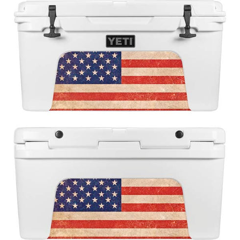 Distressed American Flag YETI Tundra 65 Hard Cooler Skin