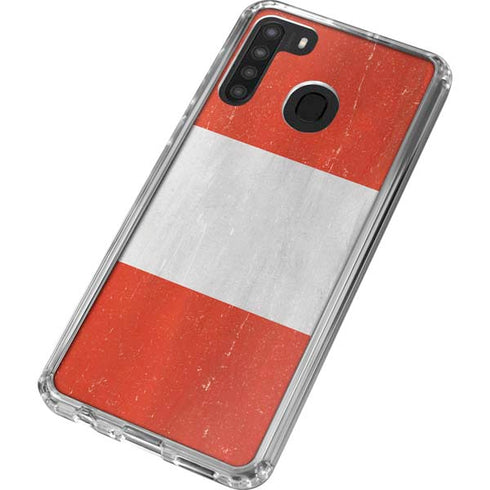 Distressed Austria Flag Galaxy A21 Clear Case