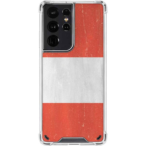 Distressed Austria Flag Galaxy S21 Ultra 5G Clear Case