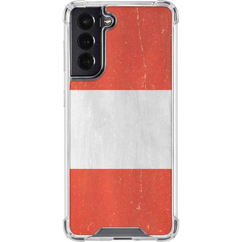 Distressed Austria Flag Galaxy S22 Clear Case