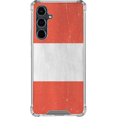 Distressed Austria Flag Galaxy S23 FE Clear Case