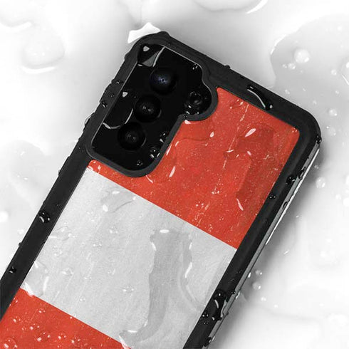 Distressed Austria Flag Galaxy S23 Plus Waterproof Case