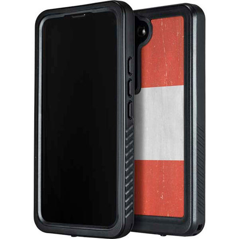 Distressed Austria Flag Galaxy S23 Waterproof Case