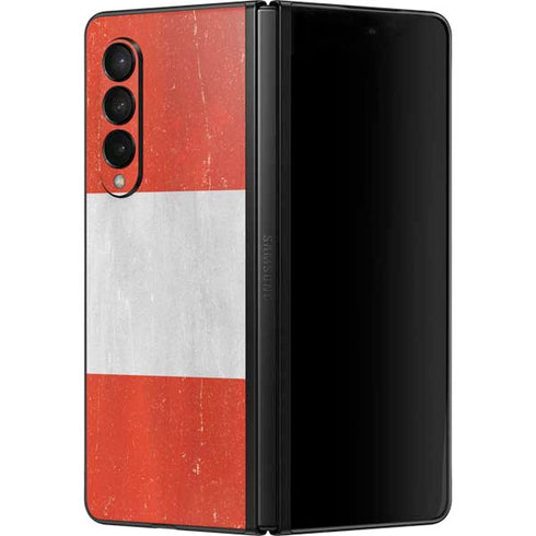 Distressed Austria Flag Galaxy Z Fold3 5G Skin