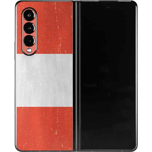 Distressed Austria Flag Galaxy Z Fold3 5G Skin
