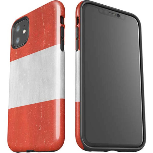Distressed Austria Flag iPhone 11 Impact Case