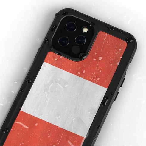 Distressed Austria Flag iPhone 12 Pro Waterproof Case