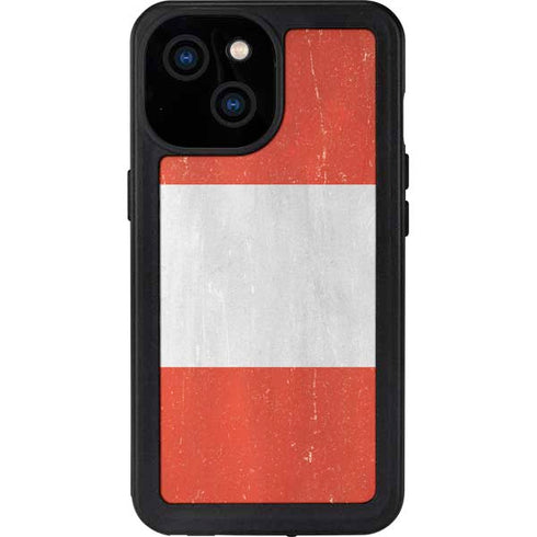 Distressed Austria Flag iPhone 13 Mini Waterproof Case