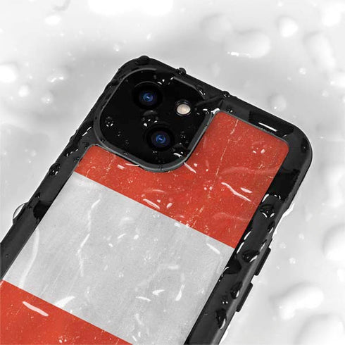 Distressed Austria Flag iPhone 13 Mini Waterproof Case