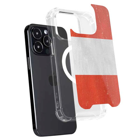 Distressed Austria Flag iPhone 15 Pro MagSafe Case
