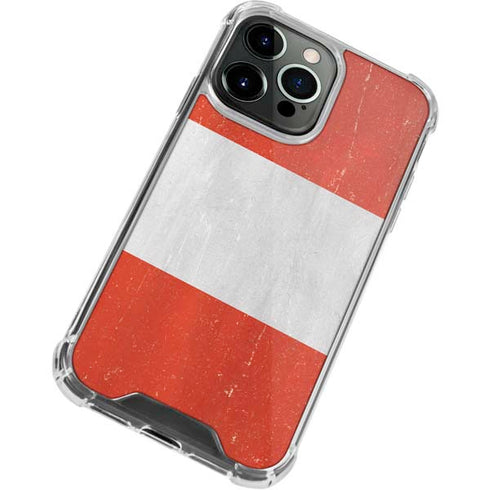 Distressed Austria Flag iPhone 14 Pro Max Clear Case