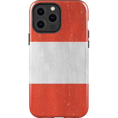 Distressed Austria Flag iPhone 14 Pro Max Impact Case